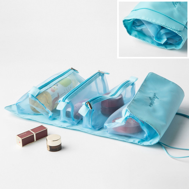 2021 abnehmbare Kosmetiktasche tragbare große Kapazität vier in einem tragbaren faltbaren Reisekosmetik-Aufbewahrungs-Waschbeutel