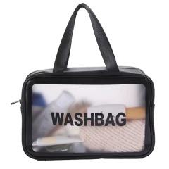 Korean Pu Cosmetic Bag Travel portable storage washing bag frosted translucent waterproof portable storage bag customization