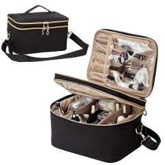 Large capacity double skin care products for women cosmetic brush storage bag