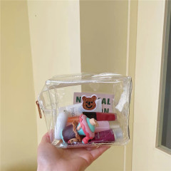 Nuevo estilo encantador oso pardo bolsa de cosméticos portátil simple perezoso PVC transparente bolsa de almacenamiento bolsa de almacenamiento