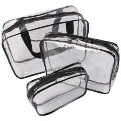 Bolsa de cosméticos bolsa de lavado de viaje de PVC transparente bolsa de almacenamiento de gran capacidad bolsa de acabado visual portátil