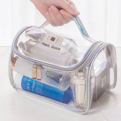 Sac cosmétique transparent femme simple imperméable grande capacité sac de lavage fitness sac de bain voyage sac de rangement portable