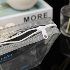 Customized PVC transparent frosting cosmetic bag tourism wash zipper bag cosmetics storage bag PVC transparent packaging bag