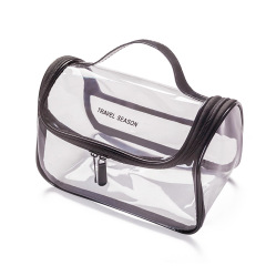 Bolsa de cosméticos transparente para mujer, simple, impermeable, de gran capacidad, bolsa de lavado de fitness, bolsa de baño, bolsa de almacenamiento portátil de viaje