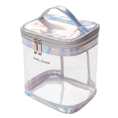 Bolsa de cosméticos transparente para mujer, simple, impermeable, de gran capacidad, bolsa de lavado de fitness, bolsa de baño, bolsa de almacenamiento portátil de viaje