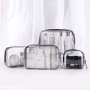 PVC cosmetic bag transparent waterproof portable travel multifunctional wash storage plastic zipper packaging bag in stock