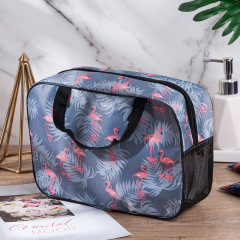 Nueva bolsa de almacenamiento portátil de moda Flamingo bolsa de lavado de red inferior de gran capacidad impermeable portátil productos para el cuidado de la piel bolsa de lavado