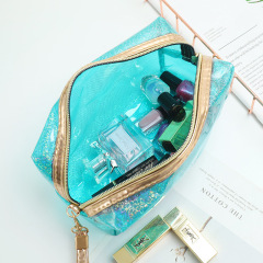 PVC Laser transparente Kosmetiktasche tragbare Waschtasche Reiseaufbewahrungstasche Kosmetiktasche mit großer Kapazität Damentasche Anpassung