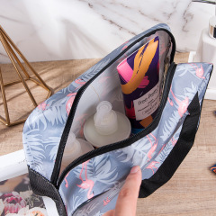 Nueva bolsa de almacenamiento portátil de moda Flamingo bolsa de lavado de red inferior de gran capacidad impermeable portátil productos para el cuidado de la piel bolsa de lavado