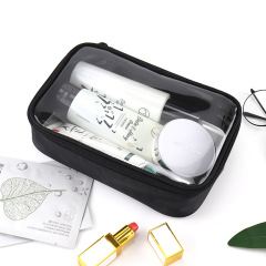 Factory customized wholesale transparent waterproof portable large capacity carry on small cosmetic bag women travel wash storage bag