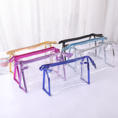 Korean version PVC transparent bag waterproof transparent cosmetic bag large capacity washing bag portable storage bag can print logo