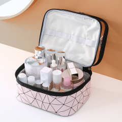 新しいXNUMX層防水化粧品バッグ大容量ピンクウォッシュバッグ防水旅行便利なスキンケア製品収納バッグ