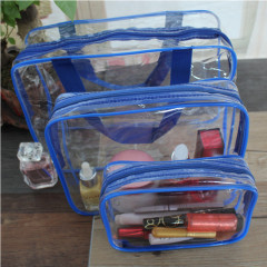 Bolsa de cosméticos bolsa de lavado de viaje de PVC transparente bolsa de almacenamiento de gran capacidad bolsa de acabado visual portátil