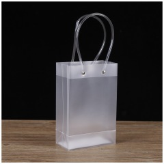 Sac en plastique transparent PP personnalisé, sac cadeau de boisson personnalisé, sac à provisions givré en PVC, logo peut être imprimé
