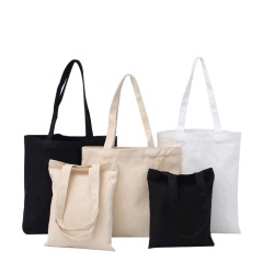 Schwarzer Griff Canvas Tasche Custom Print Werbe 100 % Baumwoll-Canvas-Einkaufstasche Großhandel