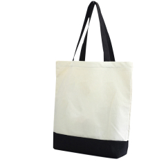 Schwarzer Griff Canvas Tasche Custom Print Werbe 100 % Baumwoll-Canvas-Einkaufstasche Großhandel