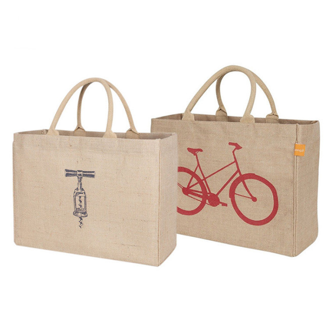 Подарок на заказ с логотипом Эко-многоразовые тканевые сумки для переноски Женская пляжная ручная сумка-тоут Ламинированные продуктовые Рекламные сумки для покупок Джутовая сумка