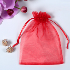 9x12 cm venta al por mayor promocional personalizado pequeño paquete de bolsa de malla de nailon con cordón bolsas de regalo de joyería de organza