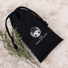 Wholesale Cheap In Stock 5 Size Natural Color Black Draw String Pouch Cotton Rope 8oz Canvas Drawstring Bag