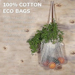 Grand sac net de chaîne d'achat de maille d'emballage de coton organique réutilisable bon marché pour les légumes et le paquet