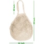 Günstige große wiederverwendbare Bio-Baumwolle Tote Mesh Shopping String Net Tasche für Gemüse und Paket