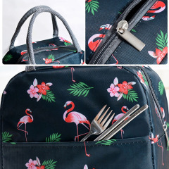 2020 isolierte Lunchpaket Thermische benutzerdefinierte Flamingos-Druck-Einkaufstaschen kühler Picknick-Lebensmittel-Lunchbox-Tasche