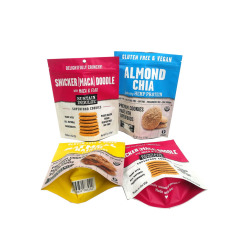 Échantillon gratuit Impression personnalisée Tenez les sachets d'emballage alimentaire séchés Sacs en plastique à fermeture à glissière pour Biscuit
