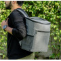 Mochila de picnic de papel de aluminio con volumen de 24 litros, bolsa para congelador de vino para 2 personas, mochila térmica gruesa para acampar al aire libre