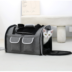 El fabricante suministra bolsas para mascotas multifuncionales, que son convenientes para llevar a cabo viajes, bolsas de mensajero, bolsas para mascotas para transporte de automóviles, venta al por mayor