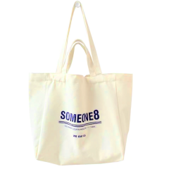 Хлопковая большая сумка для покупок с индивидуальным принтом логотипа