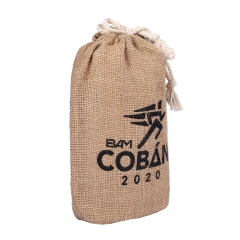 Sacola de compras com cordão para guardar presentes Sacola de linho de juta