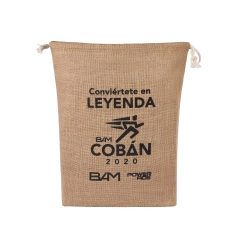 Saco grande de linho de juta com cordão para armazenamento