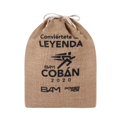 Saco grande de linho de juta com cordão para armazenamento