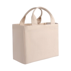 La bolsa de asas de compras de algodón con logotipo personalizado impreso