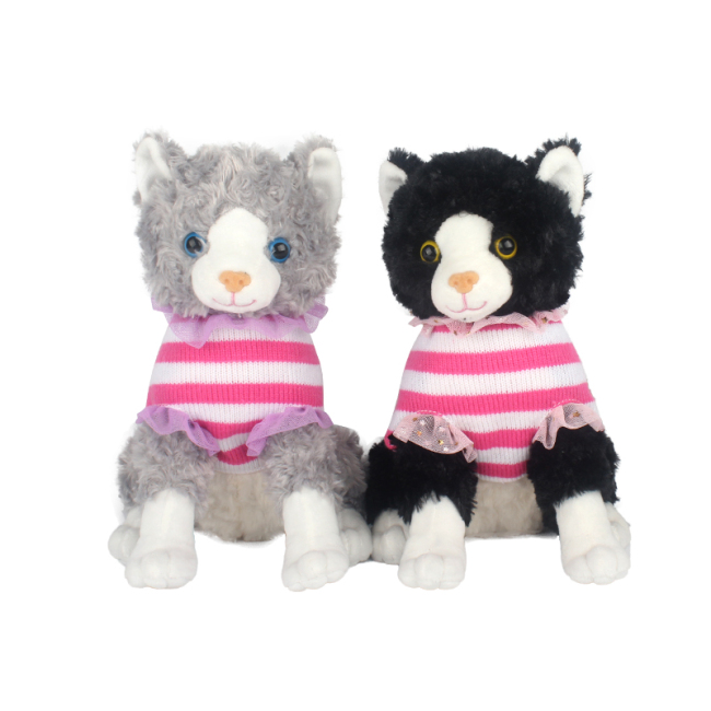Cat Plush Toy With knitted shirts