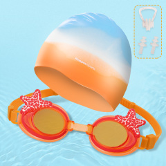 Swim Goggles + Swim Cap Sets for Kids