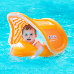 Flotador de piscina para bebé con dosel 12 meses Flotador inflable para bebé Protección solar Flotador de natación para bebé Anillo de flotador para cabeza de bebé para bañera Accesorios de piscina para la edad de 3-30 meses