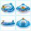 Inflatable Pirate Boat Pool Float, Squirt Gun & Steering Wheel with Horn, Swim Seat Boat Toddlers and Children's Toys for Age 1-4 Years Old