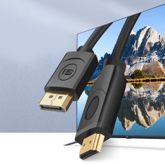 Wholesale Black Male to Male Display Port to HDMI Adapter 4K 1080P DP to HDMI Cable