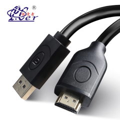 Großhandel Schwarz Stecker zu Stecker Display Port zu HDMI Adapter 4K 1080P DP zu HDMI Kabel