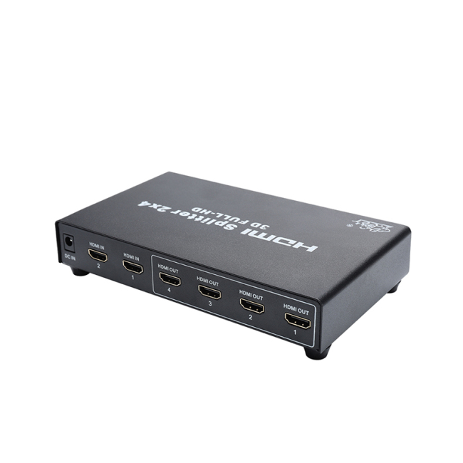 Factory Price 4K*2K Matrix HDMI Selector 2x4 HDMI Switcher with Remote Control
