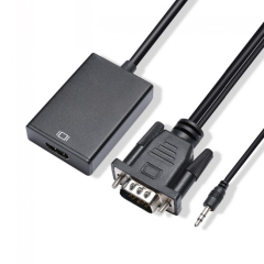 Adaptador VGA a HDMI VGA macho a HDMI hembra VGA HDMI convertidor cable de audio USB adicional para pantalla de computadora proyector tv