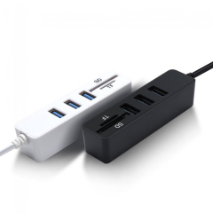 PCER USB Hub 2.0 Multi USB Splitter High Speed 3Hab TF SD Card Reader All In One For PC Computer Accessories