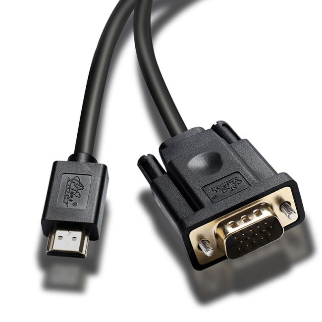 Кабель PCER HDMI VGA, штекер HDMI-VGA, штекерный кабель для монитора ПК, HDTV-проектор, шнур HDMI-VGA
