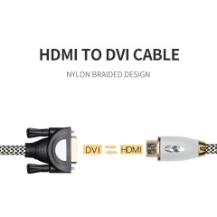 Нейлоновый плетеный кабель HDMI-DVI Аудио-видео кабель DVI HDMI-штекер Кабель для монитора ПК HDTV Проектор DVI24 + 1 штекер