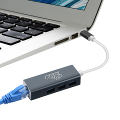 PCER USB C 3.1 Ethernet Lan Adapter 3 порта USB Type C Hub 10/100/1000 Мбит/с Gigabit Ethernet USB 3.0 концентратор Сетевая карта для MacBook