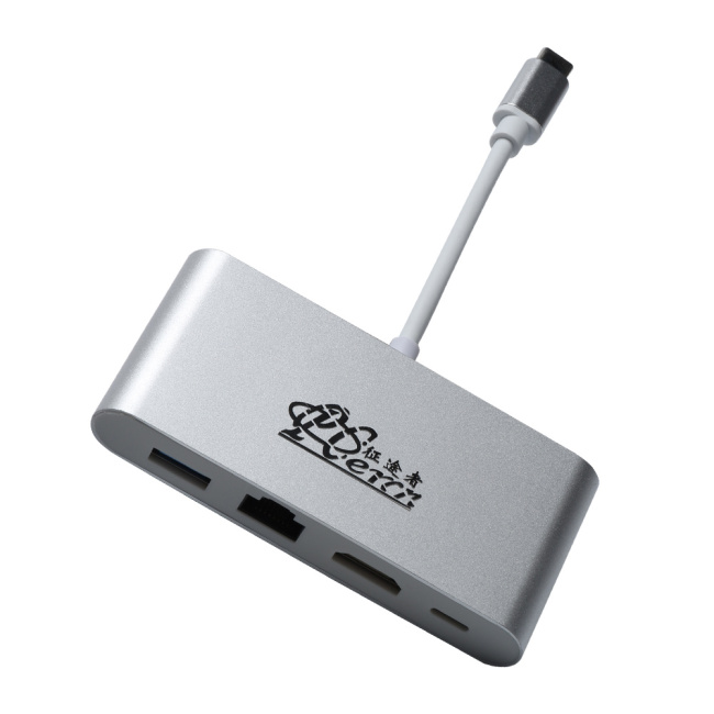PCER USB C Hub Dockingstation USB C zu HDMI USB LAN Adapter USB C ADAPTER für MacBook Samsung Galaxy Type C HUB Dongle Docking