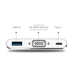 PCER USB C zu VGA PD USB3.0 3 in 1 Port Typ C Adapter USB C Konverter für Macbook Pro Huawei Matebook Samsung S8/S9 Notebook
