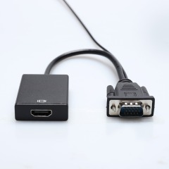 Adaptador VGA a HDMI VGA macho a HDMI hembra VGA HDMI convertidor cable de audio USB adicional para pantalla de computadora proyector tv
