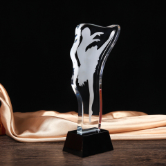 Creative dancing crystal trophy order for gymnastics dance award gift